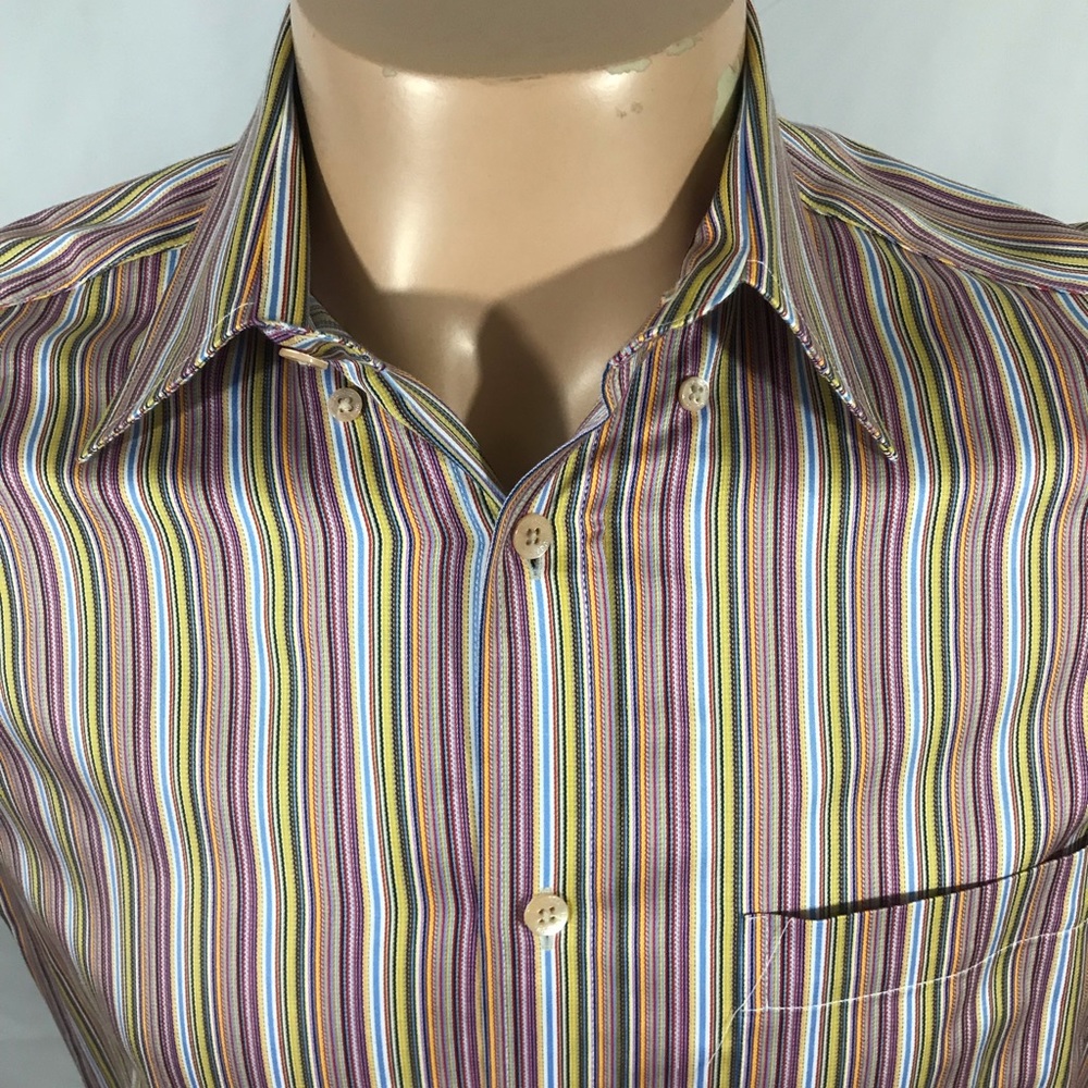 Bugatchi Uono Stripe Button Medium Long Sleeve - image 1